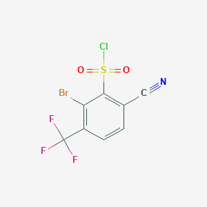 molecular formula C8H2BrClF3NO2S B1416979 2-Bromo-6-cyano-3-(trifluoromethyl)benzenesulfonyl chloride CAS No. 1805250-43-4