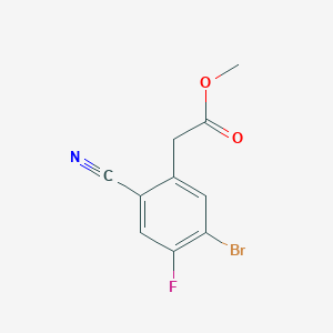 molecular formula C10H7BrFNO2 B1416980 Methyl 5-bromo-2-cyano-4-fluorophenylacetate CAS No. 1807077-66-2