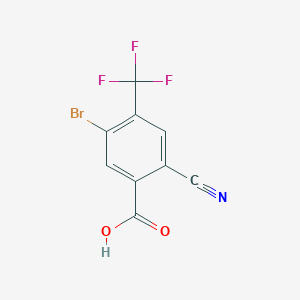 molecular formula C9H3BrF3NO2 B1416982 5-Bromo-2-cyano-4-(trifluoromethyl)benzoic acid CAS No. 1805186-69-9