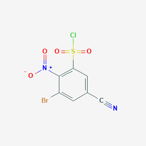 molecular formula C7H2BrClN2O4S B1416995 3-Bromo-5-cyano-2-nitrobenzenesulfonyl chloride CAS No. 1805488-91-8