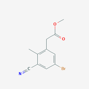 molecular formula C11H10BrNO2 B1416997 Methyl 5-bromo-3-cyano-2-methylphenylacetate CAS No. 1806061-87-9