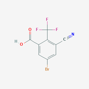molecular formula C9H3BrF3NO2 B1416998 5-Bromo-3-cyano-2-(trifluoromethyl)benzoic acid CAS No. 1805937-83-0