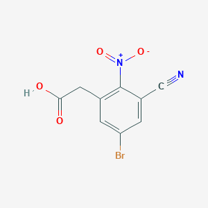 molecular formula C9H5BrN2O4 B1417000 5-Bromo-3-cyano-2-nitrophenylacetic acid CAS No. 1806062-26-9