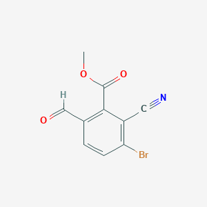 molecular formula C10H6BrNO3 B1417002 Methyl 3-bromo-2-cyano-6-formylbenzoate CAS No. 1805592-42-0