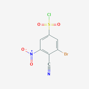 molecular formula C7H2BrClN2O4S B1417003 3-Bromo-4-cyano-5-nitrobenzenesulfonyl chloride CAS No. 1805102-35-5