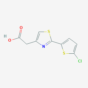 molecular formula C9H6ClNO2S2 B1417006 2-[2-(5-Chlorothiophen-2-yl)-1,3-thiazol-4-yl]acetic acid CAS No. 1152605-21-4