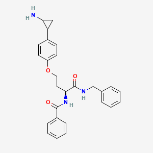 Benzamide, N-[(1S)-3-[4-(2-aminocyclopropyl)phenoxy]-1-[[(phenylmethyl)amino]carbonyl]propyl]-