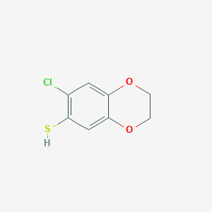 molecular formula C8H7ClO2S B1417016 7-氯-2,3-二氢-1,4-苯二氧杂环-6-硫醇 CAS No. 1152581-30-0