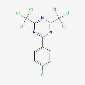 molecular formula C11H4Cl7N3 B14170238 2-(4-Chlorophenyl)-4,6-bis(trichloromethyl)-1,3,5-triazine CAS No. 3712-60-5