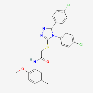 2-{[4,5-bis(4-chlorophenyl)-4H-1,2,4-triazol-3-yl]sulfanyl}-N-(2-methoxy-5-methylphenyl)acetamide