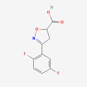 molecular formula C10H7F2NO3 B1417027 3-(2,5-Difluorophenyl)-4,5-dihydro-1,2-oxazole-5-carboxylic acid CAS No. 1096348-81-0