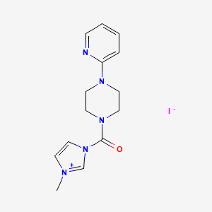 3-methyl-1-[4-(pyridin-2-yl)piperazine-1-carbonyl]-1H-imidazol-3-ium iodide