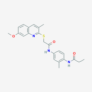 N-(4-{2-[(7-Methoxy-3-methylquinolin-2-yl)sulfanyl]acetamido}-2-methylphenyl)propanamide