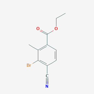 molecular formula C11H10BrNO2 B1417037 Ethyl 3-bromo-4-cyano-2-methylbenzoate CAS No. 1805189-18-7