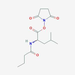 molecular formula C14H22N2O5 B1417040 L-Leucine, N-(1-oxobutyl)-, 2,5-dioxo-1-pyrrolidinyl ester CAS No. 1604040-21-2