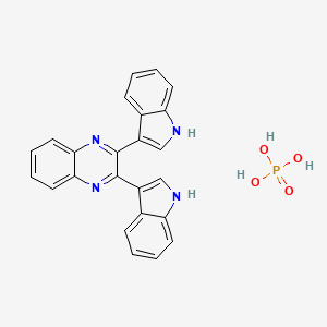 molecular formula C24H19N4O4P B14170567 2,3-bis(1H-indol-3-yl)quinoxaline;phosphoric acid CAS No. 923298-06-0