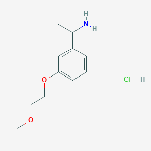 molecular formula C11H18ClNO2 B1417057 1-[3-(2-Methoxyethoxy)-phenyl]-ethylamine; hydrochloride CAS No. 2206606-55-3
