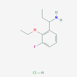 molecular formula C11H17ClFNO B1417060 1-(2-Ethoxy-3-fluoro-phenyl)-propylamine hydrochloride CAS No. 2204052-16-2