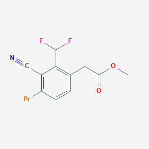molecular formula C11H8BrF2NO2 B1417062 Methyl 4-bromo-3-cyano-2-(difluoromethyl)phenylacetate CAS No. 1805581-66-1