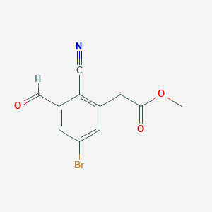 molecular formula C11H8BrNO3 B1417063 Methyl 5-bromo-2-cyano-3-formylphenylacetate CAS No. 1805486-97-8