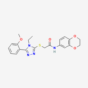 N-(2,3-dihydro-1,4-benzodioxin-6-yl)-2-{[4-ethyl-5-(2-methoxyphenyl)-4H-1,2,4-triazol-3-yl]sulfanyl}acetamide