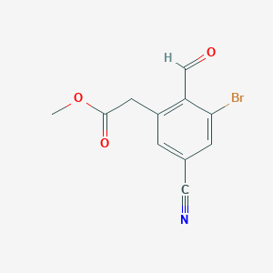 B1417064 Methyl 3-bromo-5-cyano-2-formylphenylacetate CAS No. 1805578-19-1