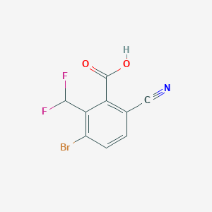 molecular formula C9H4BrF2NO2 B1417068 3-Bromo-6-cyano-2-(difluoromethyl)benzoic acid CAS No. 1805581-14-9