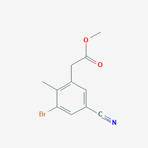 molecular formula C11H10BrNO2 B1417072 Methyl 3-bromo-5-cyano-2-methylphenylacetate CAS No. 1804402-92-3