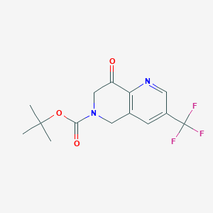 molecular formula C14H15F3N2O3 B14170795 Tert-butyl 8-oxo-3-(trifluoromethyl)-7,8-dihydro-1,6-naphthyridine-6(5H)-carboxylate CAS No. 1260671-40-6