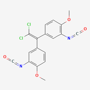 molecular formula C18H12Cl2N2O4 B14170808 1,1'-(2,2-Dichloroethene-1,1-diyl)bis(3-isocyanato-4-methoxybenzene) CAS No. 89264-27-7