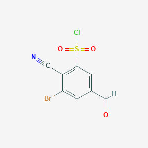 molecular formula C8H3BrClNO3S B1417083 3-Bromo-2-cyano-5-formylbenzenesulfonyl chloride CAS No. 1807022-94-1