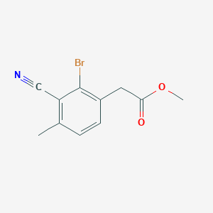 molecular formula C11H10BrNO2 B1417086 Methyl 2-bromo-3-cyano-4-methylphenylacetate CAS No. 1805488-48-5