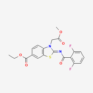 molecular formula C20H16F2N2O5S B14170878 Ethyl (2Z)-2-[(2,6-difluorobenzoyl)imino]-3-(2-methoxy-2-oxoethyl)-2,3-dihydro-1,3-benzothiazole-6-carboxylate CAS No. 6277-36-7