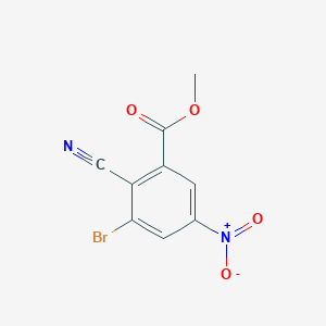 molecular formula C9H5BrN2O4 B1417089 Methyl 3-bromo-2-cyano-5-nitrobenzoate CAS No. 1805102-76-4