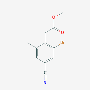 molecular formula C11H10BrNO2 B1417090 Methyl 2-bromo-4-cyano-6-methylphenylacetate CAS No. 1805581-41-2