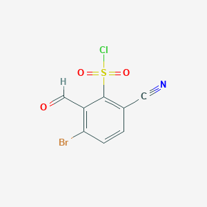 molecular formula C8H3BrClNO3S B1417093 3-Bromo-6-cyano-2-formylbenzenesulfonyl chloride CAS No. 1804381-14-3
