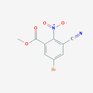 molecular formula C9H5BrN2O4 B1417095 Methyl 5-bromo-3-cyano-2-nitrobenzoate CAS No. 1805415-07-9