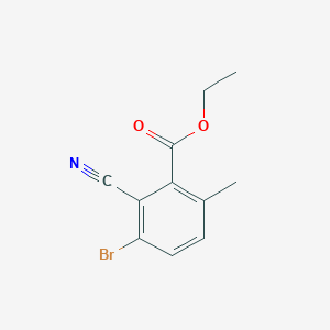 molecular formula C11H10BrNO2 B1417096 Ethyl 3-bromo-2-cyano-6-methylbenzoate CAS No. 1805414-47-4