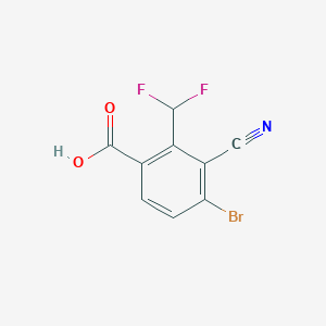 molecular formula C9H4BrF2NO2 B1417097 4-Bromo-3-cyano-2-(difluoromethyl)benzoic acid CAS No. 1804385-47-4