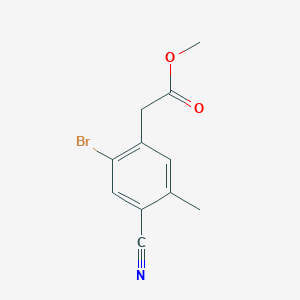 molecular formula C11H10BrNO2 B1417100 Methyl 2-bromo-4-cyano-5-methylphenylacetate CAS No. 1805190-10-6