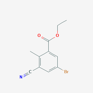 molecular formula C11H10BrNO2 B1417101 Ethyl 5-bromo-3-cyano-2-methylbenzoate CAS No. 1805189-27-8