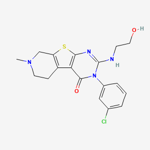 4-(3-chlorophenyl)-5-(2-hydroxyethylamino)-11-methyl-8-thia-4,6,11-triazatricyclo[7.4.0.02,7]trideca-1(9),2(7),5-trien-3-one