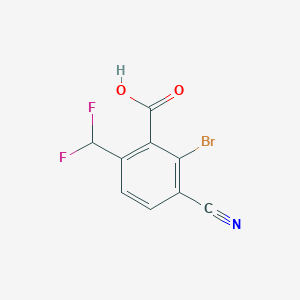 molecular formula C9H4BrF2NO2 B1417109 2-Bromo-3-cyano-6-(difluoromethyl)benzoic acid CAS No. 1805487-31-3