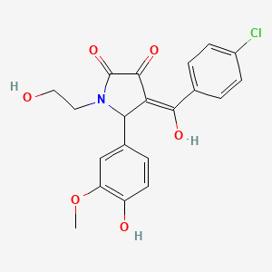 (4E)-4-[(4-chlorophenyl)(hydroxy)methylidene]-1-(2-hydroxyethyl)-5-(4-hydroxy-3-methoxyphenyl)pyrrolidine-2,3-dione