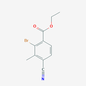 molecular formula C11H10BrNO2 B1417111 Ethyl 2-bromo-4-cyano-3-methylbenzoate CAS No. 1805580-54-4