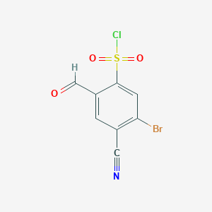 molecular formula C8H3BrClNO3S B1417112 5-Bromo-4-cyano-2-formylbenzenesulfonyl chloride CAS No. 1805584-50-2