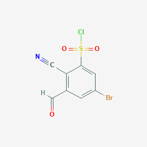 molecular formula C8H3BrClNO3S B1417113 5-Bromo-2-cyano-3-formylbenzenesulfonyl chloride CAS No. 1805246-67-6