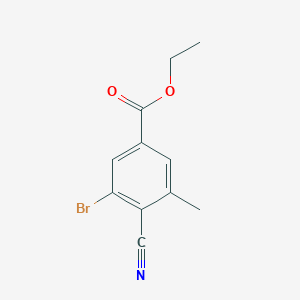molecular formula C11H10BrNO2 B1417114 Ethyl 3-bromo-4-cyano-5-methylbenzoate CAS No. 1805580-63-5