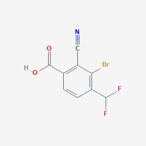 molecular formula C9H4BrF2NO2 B1417115 3-Bromo-2-cyano-4-(difluoromethyl)benzoic acid CAS No. 1804385-37-2