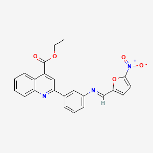 ethyl 2-(3-{[(E)-(5-nitrofuran-2-yl)methylidene]amino}phenyl)quinoline-4-carboxylate